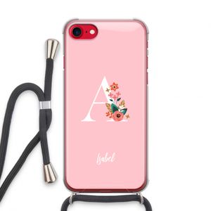 Pink Bouquet: iPhone SE 2020 Transparant Hoesje met koord