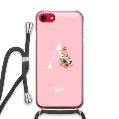 Pink Bouquet: iPhone SE 2020 Transparant Hoesje met koord