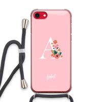 Pink Bouquet: iPhone SE 2020 Transparant Hoesje met koord Pink Bouquet: iPhone SE 2020 Transparant Hoesje met koord