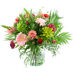 Voorjaarsboeket roze rood