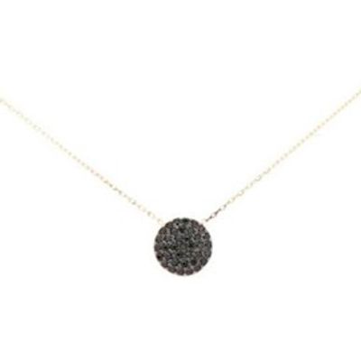Glow 202.0674.45 Ketting Disc geelgoud-zirconia zwart-wit 42-45 cm