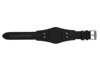 Horlogeband Fossil JR1472 Onderliggend Leder Zwart 22mm