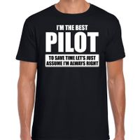 I'm the best pilot t-shirt zwart heren - De beste piloot cadeau