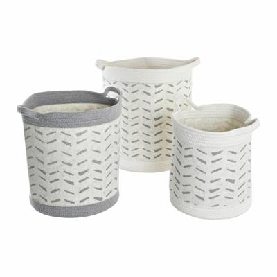 Mandenset DKD Home Decor Grijs Katoen (3 Onderdelen) (35 x 35 x 40 cm)