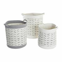 Mandenset DKD Home Decor Grijs Katoen (3 Onderdelen) (35 x 35 x 40 cm)