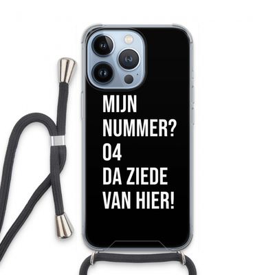Da ziede van hier - Zwart: iPhone 13 Pro Transparant Hoesje met koord