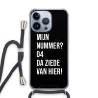 Da ziede van hier - Zwart: iPhone 13 Pro Transparant Hoesje met koord