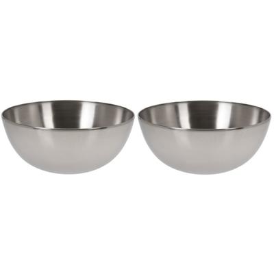 Excellent Houseware Salade schaal - 2x - RVS - zilver - Serveerschalen - Schaaltjes - D20 x H10 cm