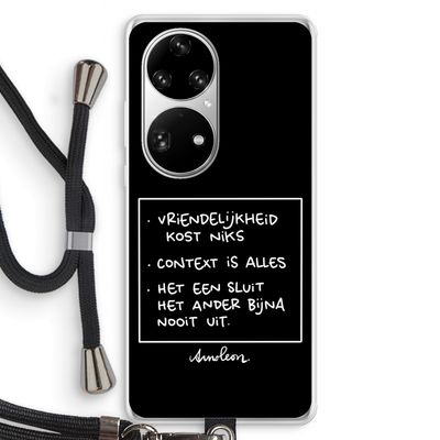 Mijn Motto's: Huawei P50 Pro Transparant Hoesje met koord