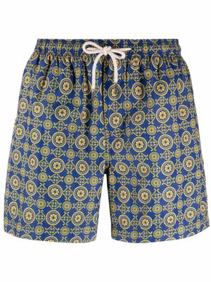 PENINSULA SWIMWEAR short de bain à imprimé géométrique - Bleu