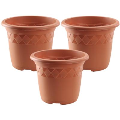Bloempot/plantenpot - 3x - D50 cm x H41,5 cm - terra cotta kunststof