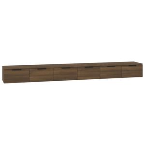 vidaXL Wandkasten 2 st 102x30x20 cm bewerkt hout bruin eikenkleur