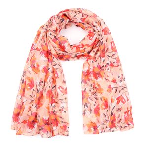 Sunset Fashion - Oranje Sjaal bloemen - Maat One Size