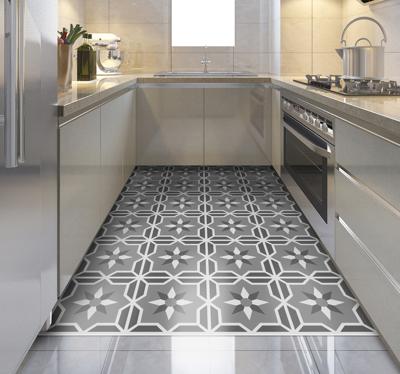 Geometrische grijze achtergrond vinyl vloerkleed keuken Geometrische grijze achtergrond vinyl vloerkleed keuken