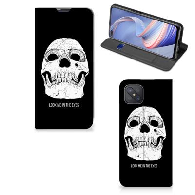 Mobiel BookCase OPPO Reno4 Z 5G Skull Eyes Mobiel BookCase OPPO Reno4 Z 5G Skull Eyes