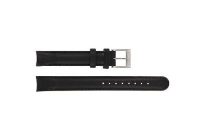 Horlogeband Mondaine BM20014 Leder Zwart 14mm
