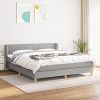 Boxspring met matras stof lichtgrijs 160x200 cm