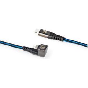 Data- en oplaadkabel | USB-C- Male naar Apple Lightning 8-pins Male | Gaming connector 180° | 2,
