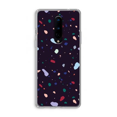 Dark Rounded Terrazzo: OnePlus 8 Transparant Hoesje