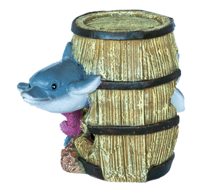 Superfish Deco Barrel Dolfijn - Handgeschilderd, Veilig en Milieuvriendelijk Aquariumornament