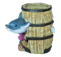 Superfish Deco Barrel Dolfijn - Handgeschilderd, Veilig en Milieuvriendelijk Aquariumornament