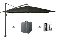 Platinum Icon T1 Zweefparasol - 4x3m. - Faded Black met ingraafvoet en hoes