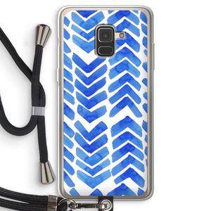 Blauwe pijlen: Samsung Galaxy A8 (2018) Transparant Hoesje met koord