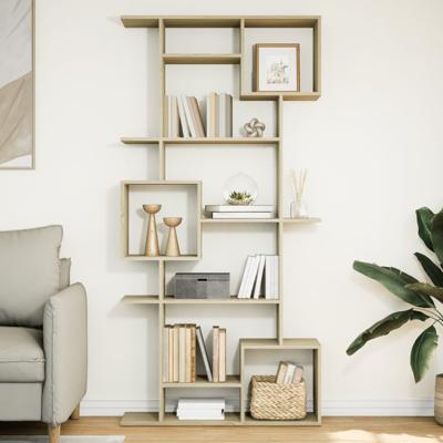 Boekenkast 92x29x188 cm bewerkt hout sonoma eikenkleurig