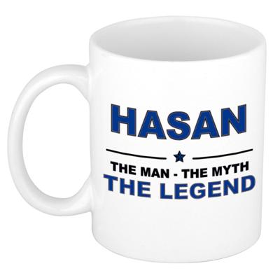 Hassan cadeau mok - man myth legend - naam koffiemok - 300 ml - collega - vaderdag