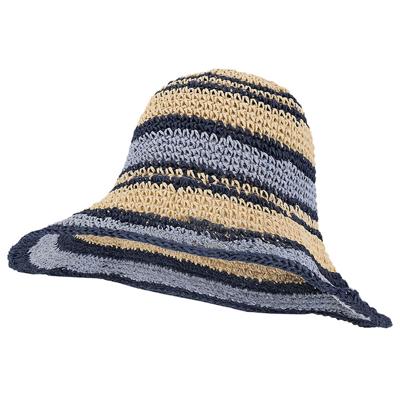 Sarlini Hoed Straw Multi Denim