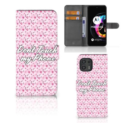Motorola Edge 20 Lite Portemonnee Hoesje Flowers Pink DTMP Motorola Edge 20 Lite Portemonnee Hoesje Flowers Pink DTMP