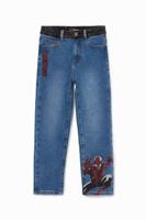 Spiderman geborduurde jeans - BLUE - 9/10