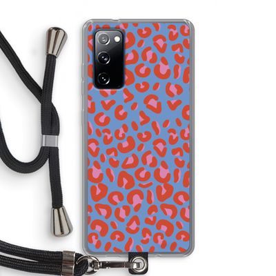Leopard blue: Samsung Galaxy S20 FE / S20 FE 5G Transparant Hoesje met koord