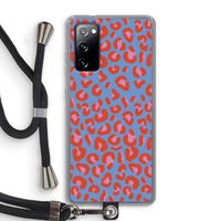 Leopard blue: Samsung Galaxy S20 FE / S20 FE 5G Transparant Hoesje met koord