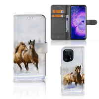 OPPO Find X5 Telefoonhoesje met Pasjes Paarden - thumbnail