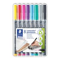 Viltstift staedtler ohp lumo f 318 perm 8 st ass | 10 stuks