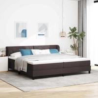 Boxspringbed met matras Donkerbruin 200 x 200 cm Stof