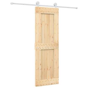 vidaXL Schuifdeur met beslag 70x210 cm massief grenenhout