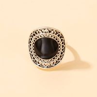 Verstelbare Antiek Zilverkleurige Ring met Zwarte Onyx Steen - Sieraden - Spiritueelboek.nl - thumbnail