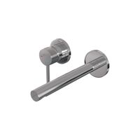Inbouw Wastafelmengkraan Brauer Chrome Carving Coldstart Rechte Uitloop Ronde Hendel Links Chroom Met Rozetten