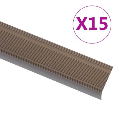 Trapneuzen L-vormig 15 st 90 cm aluminium bruin