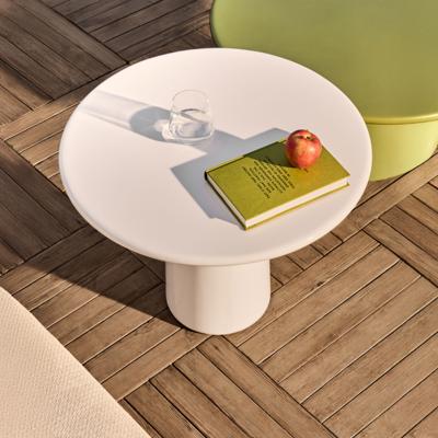 Kave Home Ronde Bijzettafel 'Albanella' Cement, 65cm, kleur Wit