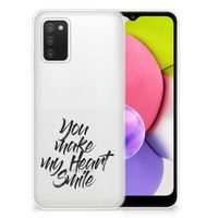 Samsung Galaxy A03S Siliconen hoesje met naam Heart Smile - thumbnail