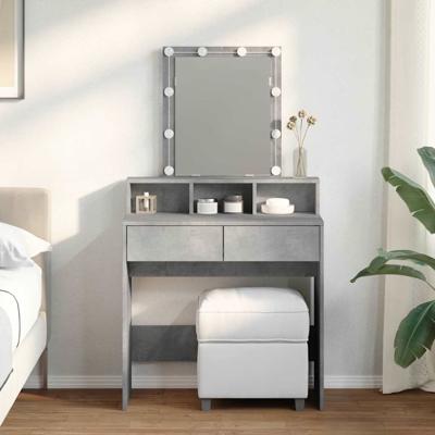 Kaptafel met LED 80x41x144,5 cm betongrijs