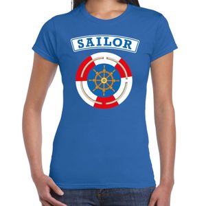 Zeeman/sailor verkleed t-shirt blauw voor dames 2XL  -