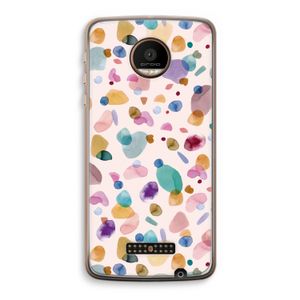 Terrazzo Memphis Pink: Motorola Moto Z Force Transparant Hoesje