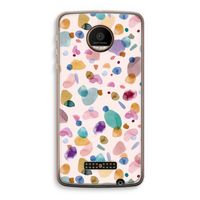 Terrazzo Memphis Pink: Motorola Moto Z Force Transparant Hoesje