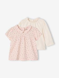 Set van 2 T-shirts voor pasgeborene lichtroze