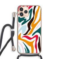 Colored Zebra: iPhone 11 Pro Transparant Hoesje met koord Colored Zebra: iPhone 11 Pro Transparant Hoesje met koord