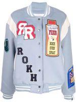 Rokh veste bomber à détail de patch - Bleu